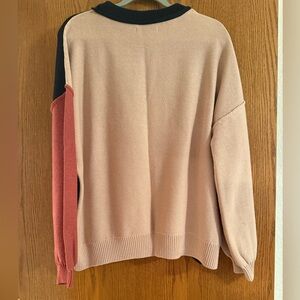 Elegant Colorblock Crew Neck Sweater